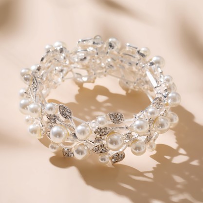 Ladies' Gorgeous Alloy With Irregular Rhinestone Bracelets