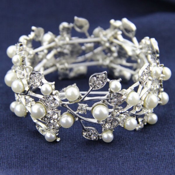 Ladies' Gorgeous Alloy With Irregular Rhinestone Bracelets