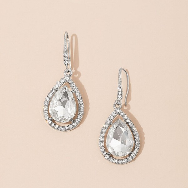 Ladies' Beautiful Alloy With Irregular Cubic Zirconia Earrings