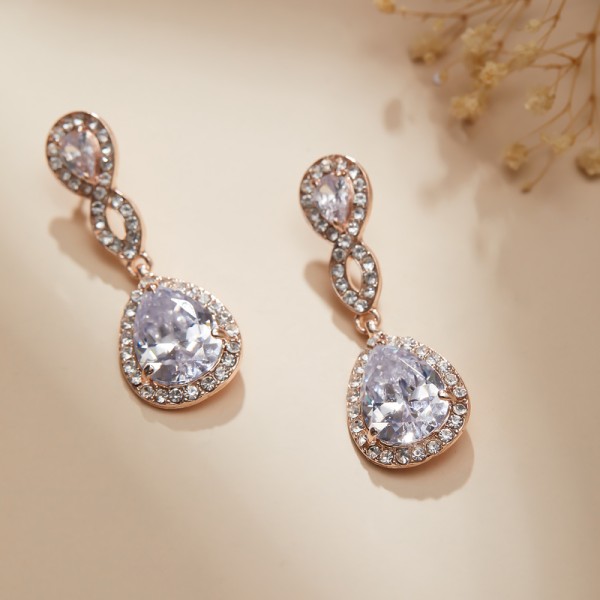 Ladies' Beautiful Alloy With Irregular Cubic Zirconia Earrings