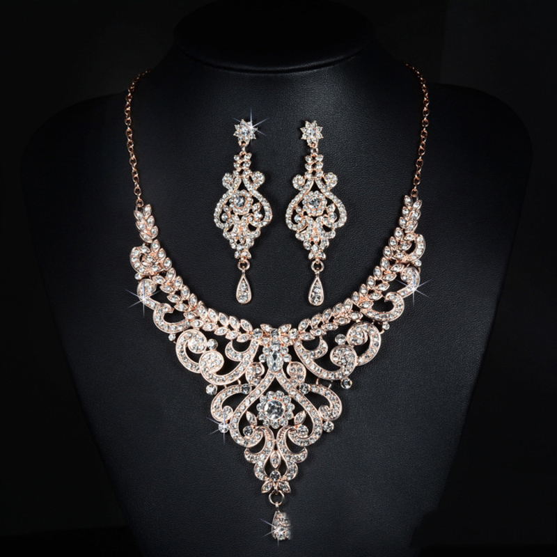 Ladies' Beautiful Alloy With Irregular Cubic Zirconia Jewelry Sets For Bride