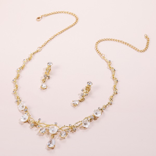 Ladies' Beautiful Alloy With Irregular Cubic Zirconia Jewelry Sets