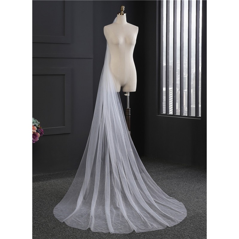 One-tier Cut Edge Cathedral Bridal Veils