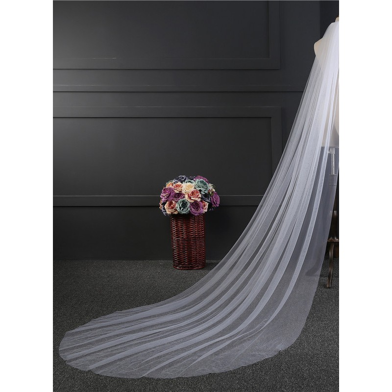 One-tier Cut Edge Cathedral Bridal Veils