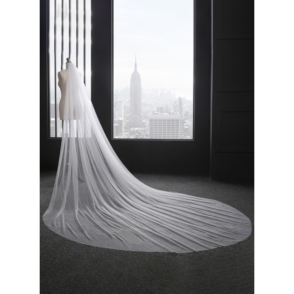 One-tier Cut Edge Cathedral Bridal Veils