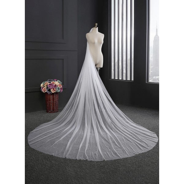 One-tier Cut Edge Cathedral Bridal Veils