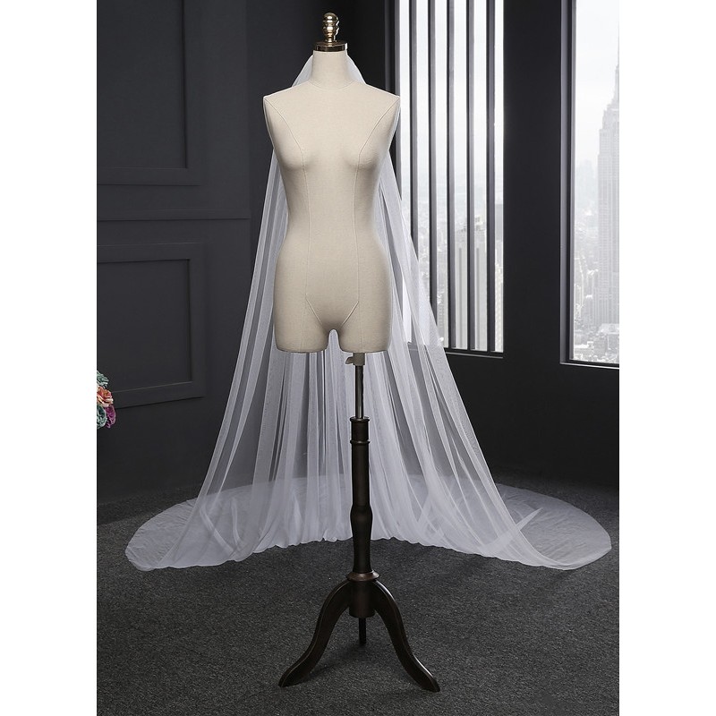 One-tier Cut Edge Cathedral Bridal Veils