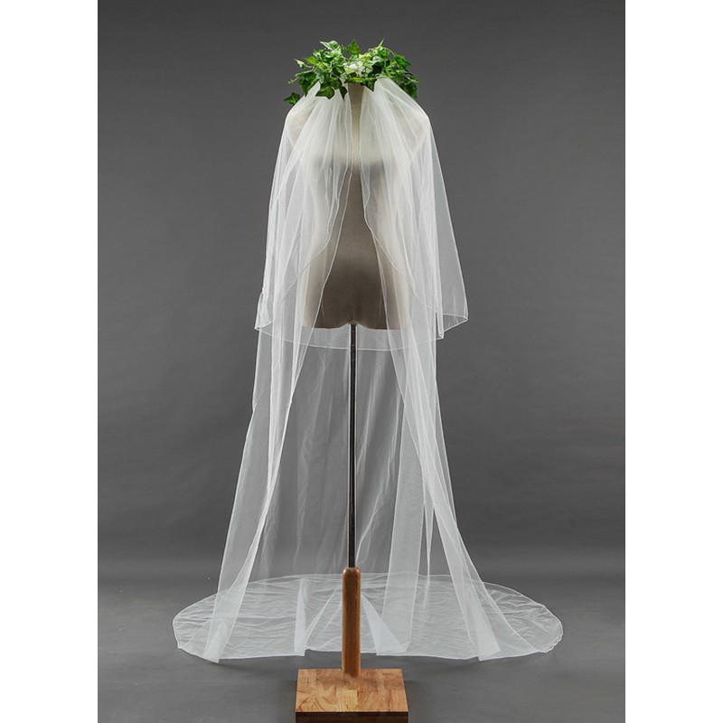 Two-tier Cut Edge Cathedral Bridal Veils