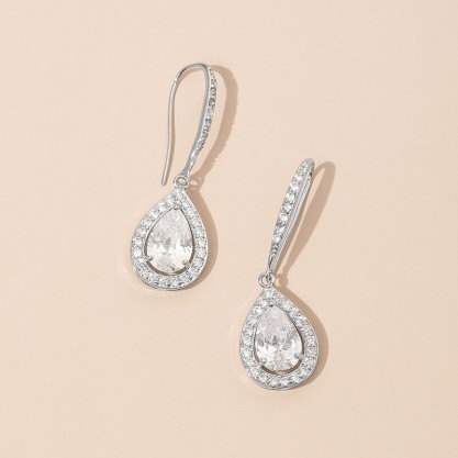 Ladies' Shining Alloy With Irregular Cubic Zirconia Earrings