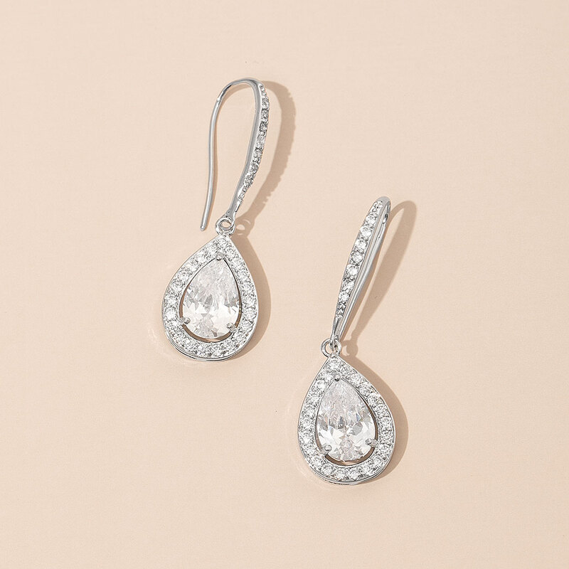 Ladies' Shining Alloy With Irregular Cubic Zirconia Earrings