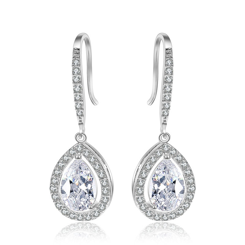 Ladies' Shining Alloy With Irregular Cubic Zirconia Earrings