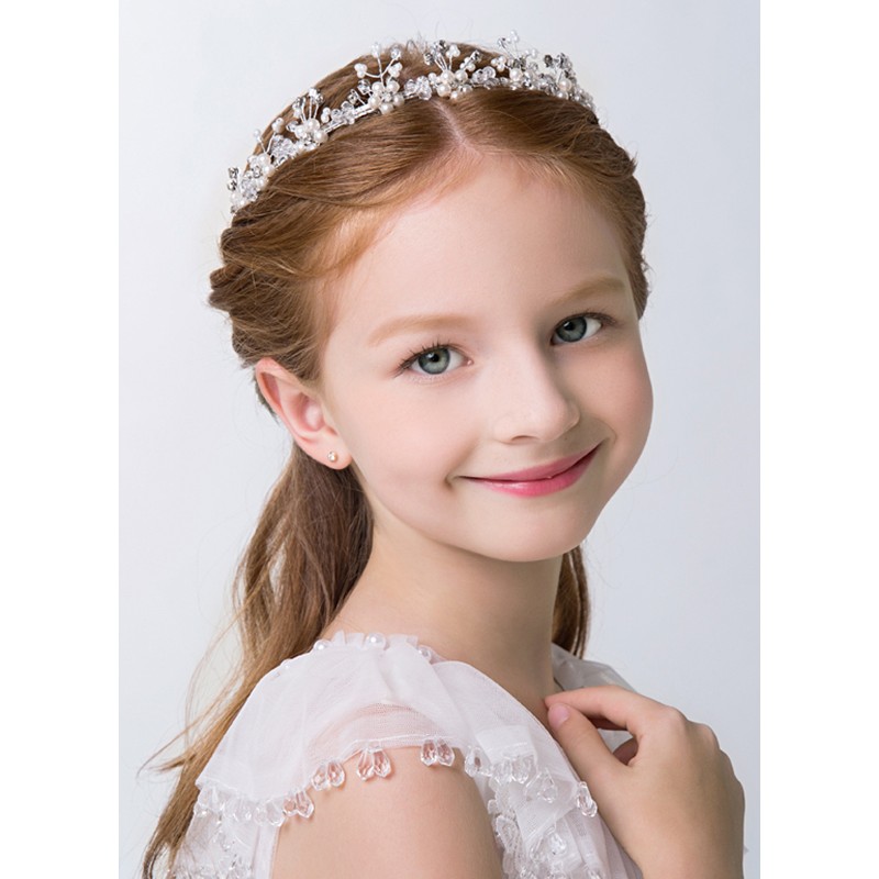 White Alloy Lovely Flower Girl Headbands