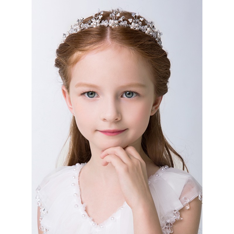 White Alloy Lovely Flower Girl Headbands