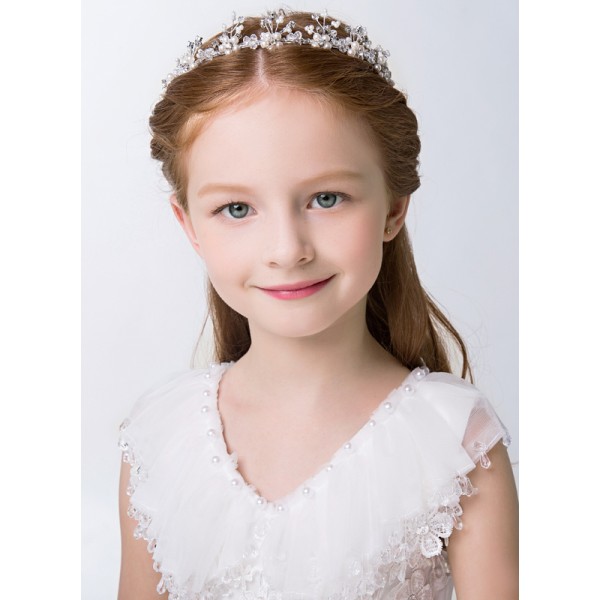 White Alloy Lovely Flower Girl Headbands