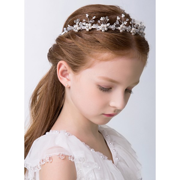 White Alloy Lovely Flower Girl Headbands