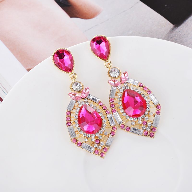 Ladies' Gorgeous Alloy With Irregular Rhinestone Earrings