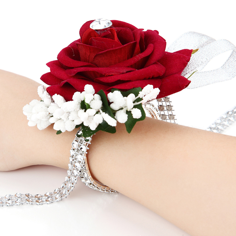 Simple And Elegant Round Silk Flower Wrist Corsage (Sold in a single piece) - Wrist Corsage