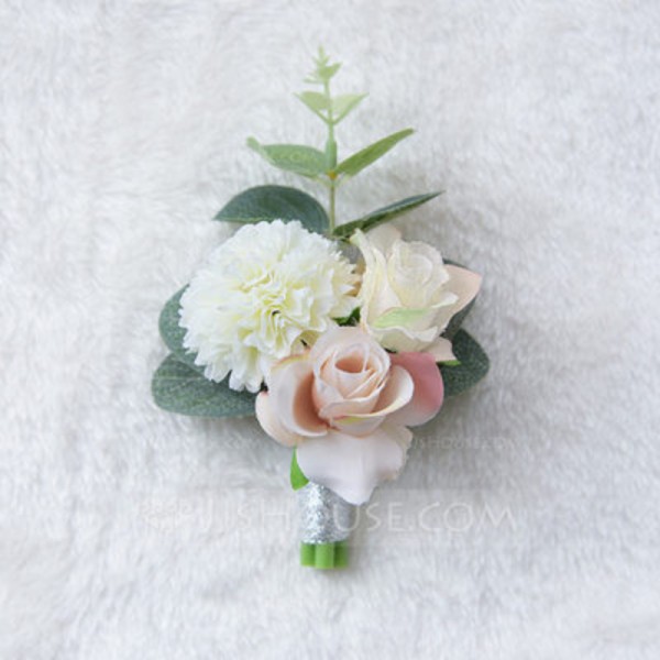 Free-Form Silk Flower Boutonniere (Sold in a single piece) -