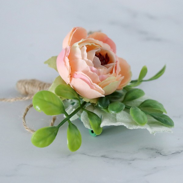 Free-Form Silk Flower Wrist Corsage/Boutonniere/Wedding Bouquet sets -