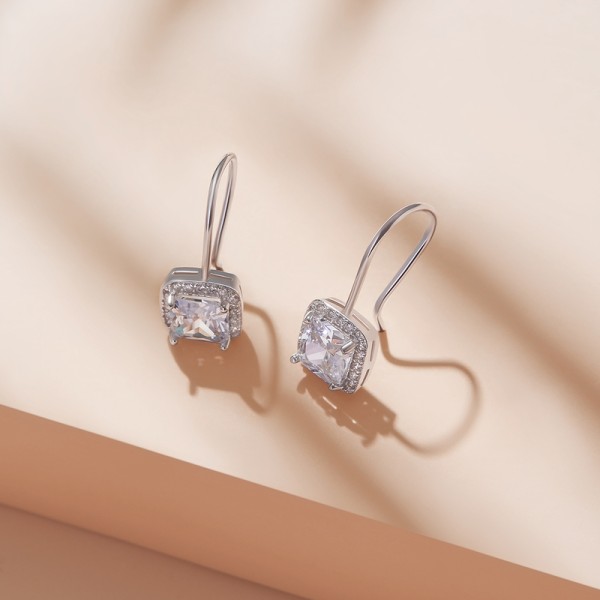 Unique Alloy With Irregular Cubic Zirconia Earrings