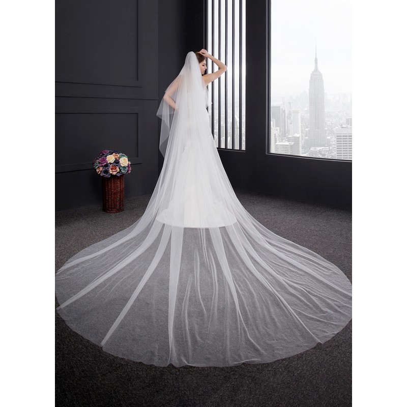 Two-tier Cut Edge Cathedral Bridal Veils