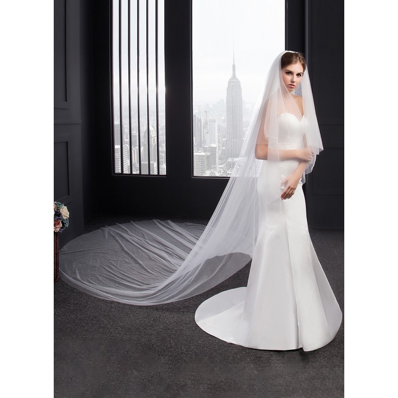 Two-tier Cut Edge Cathedral Bridal Veils