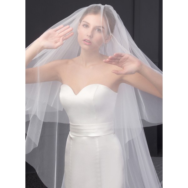 Two-tier Cut Edge Cathedral Bridal Veils