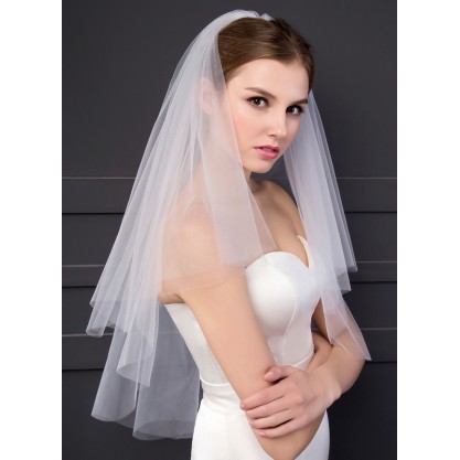 Two-tier Cut Edge Elbow Bridal Veils