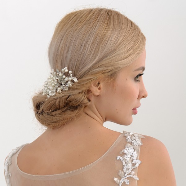 Combs & Barrettes/Headpiece Amazing With Venetian Pearl (Sold in single piece)