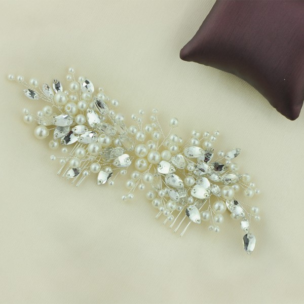 Combs & Barrettes/Headpiece Amazing With Venetian Pearl (Sold in single piece)