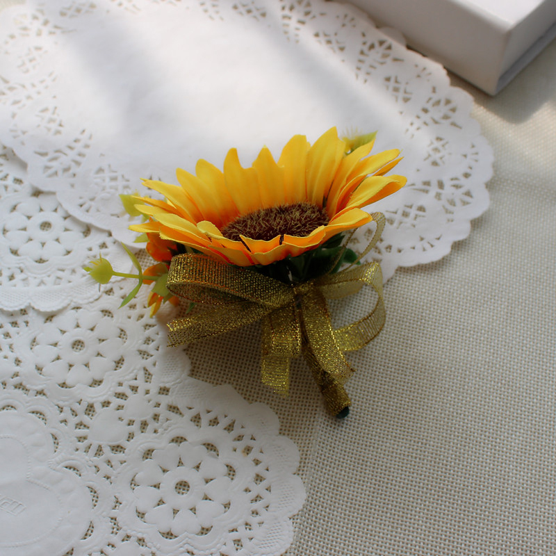 Free-Form Silk Flower Boutonniere (Sold in a single piece) -