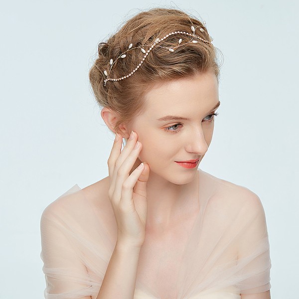 Headpiece/Headbands Classic With Rhinestone/Venetian Pearl (Sold in single piece)