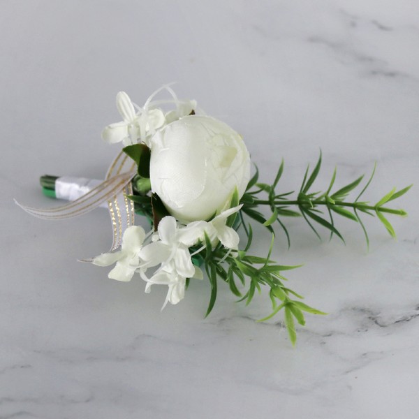 Gorgeous Free-Form Silk Flower Boutonniere (Sold in a single piece) -