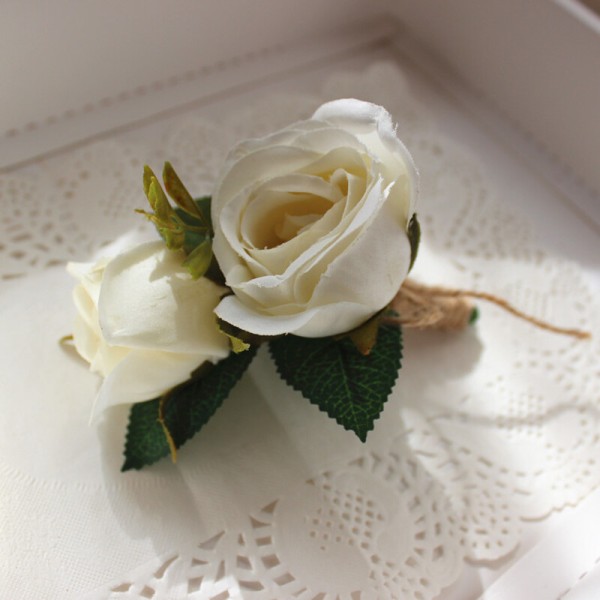 Free-Form Silk Flower Boutonniere (Sold in a single piece) - Boutonniere