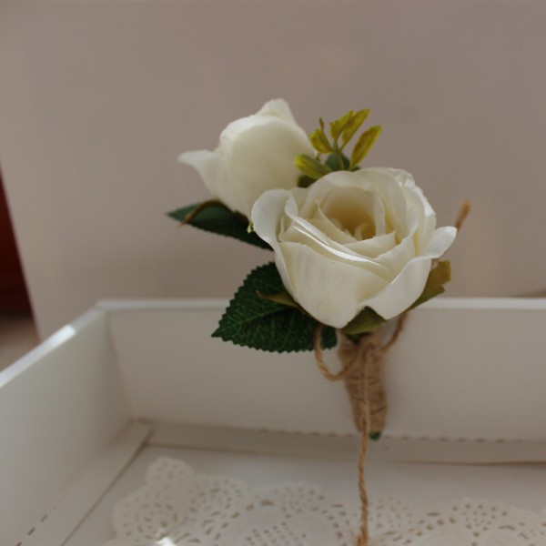 Free-Form Silk Flower Boutonniere (Sold in a single piece) - Boutonniere