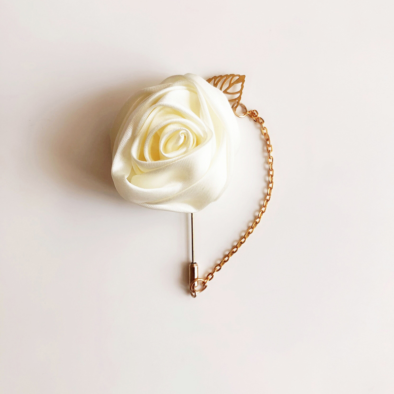 Romantic Free-Form Satin Boutonniere (Sold in a single piece) -