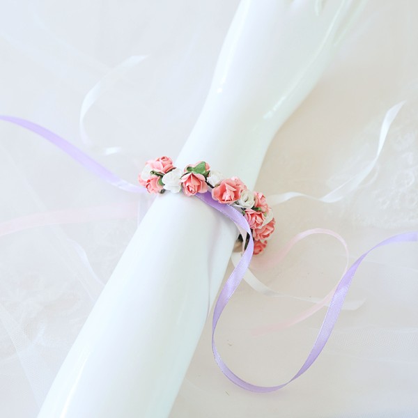 Free-Form Silk Flower Wrist Corsage (Sold in a single piece) -