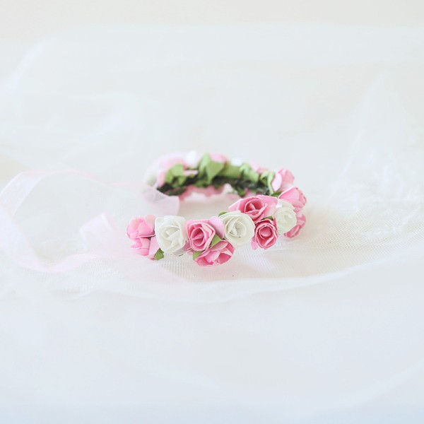 Free-Form Silk Flower Wrist Corsage (Sold in a single piece) -