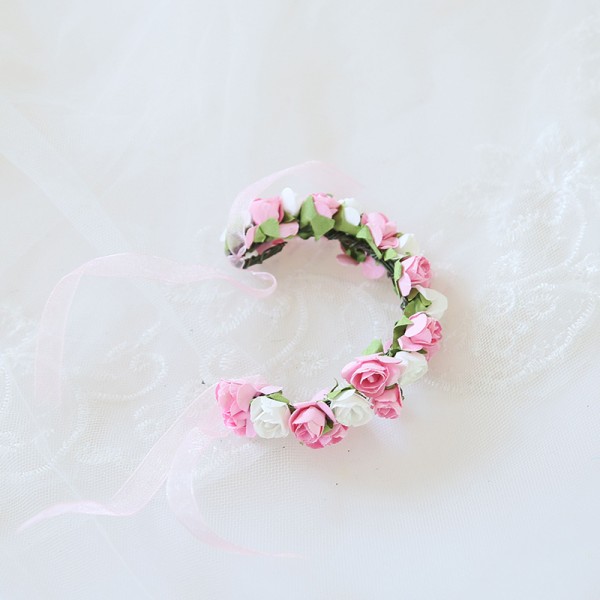 Free-Form Silk Flower Wrist Corsage (Sold in a single piece) -