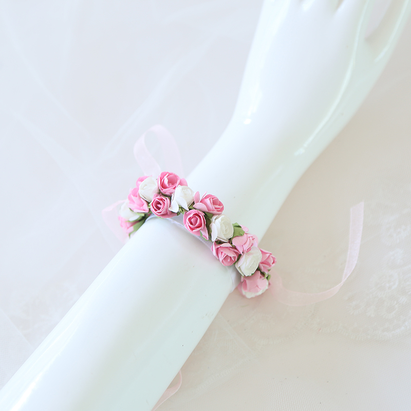 Free-Form Silk Flower Wrist Corsage (Sold in a single piece) -