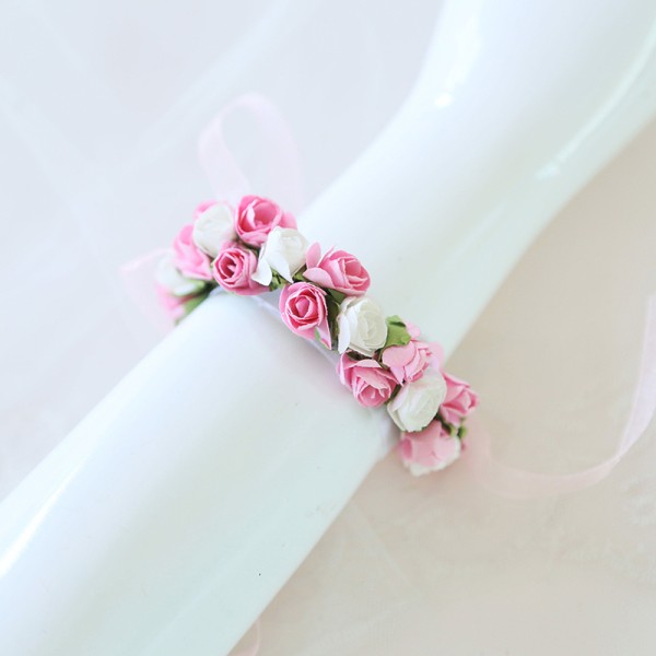 Free-Form Silk Flower Wrist Corsage (Sold in a single piece) -