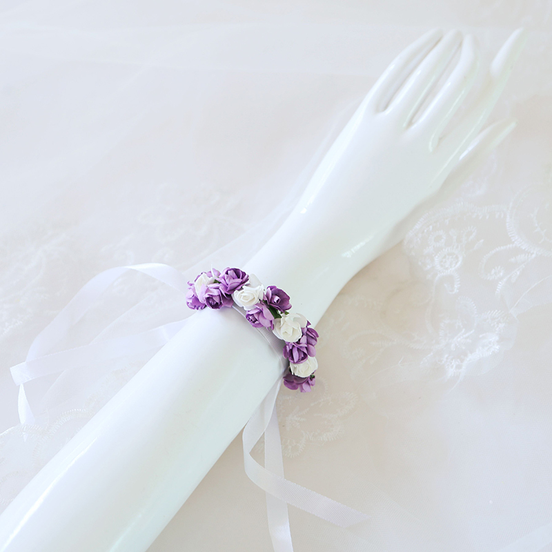 Free-Form Silk Flower Wrist Corsage (Sold in a single piece) -