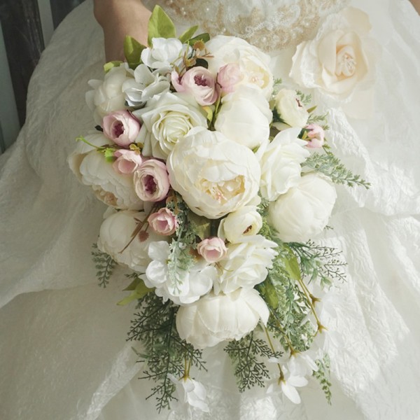 Cascade Silk Flower Bridal Bouquets -