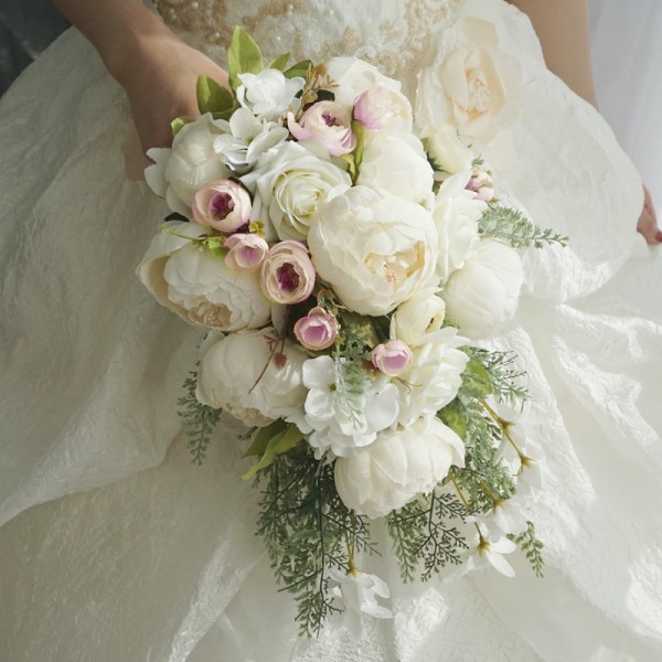 Cascade Silk Flower Bridal Bouquets -