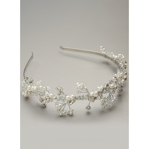 Alloy/Crystal With Flower Headbands (Sold in a single piece)