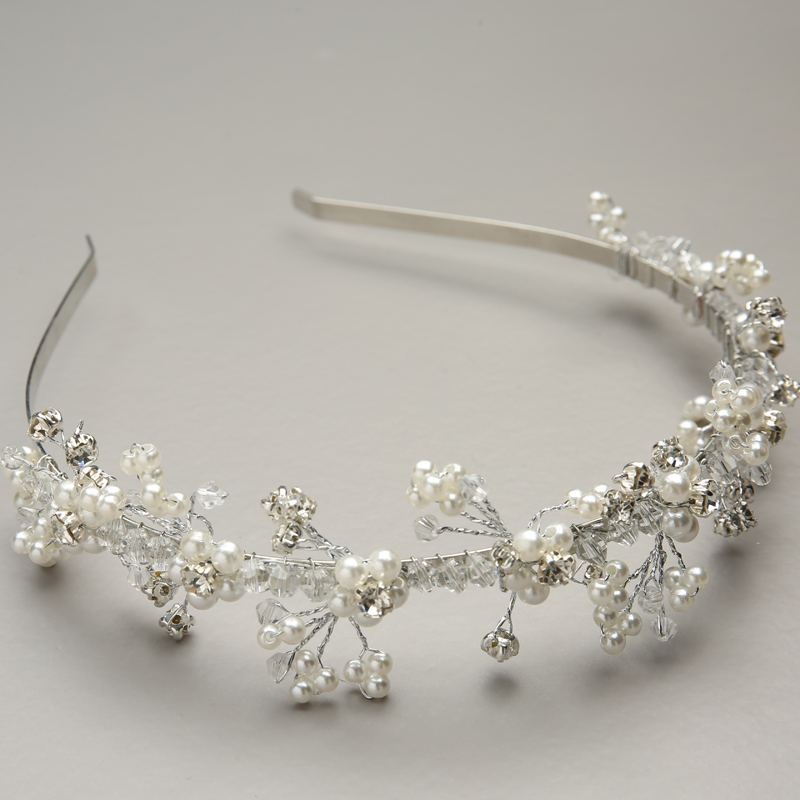 Alloy/Crystal With Flower Headbands (Sold in a single piece)