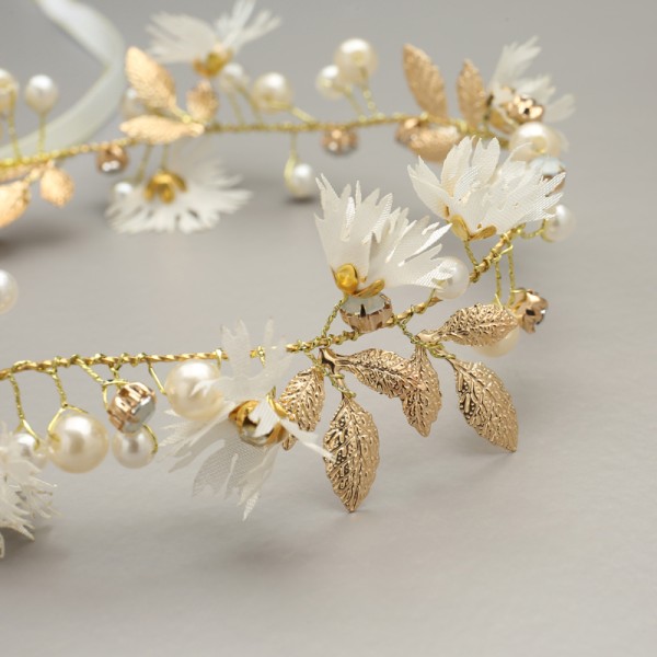 Alloy/Crystal With Flower Headbands (Sold in a single piece)