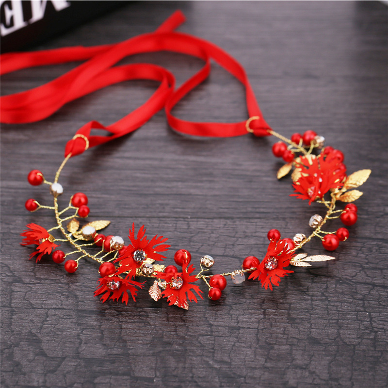 Alloy/Crystal With Flower Headbands (Sold in a single piece)