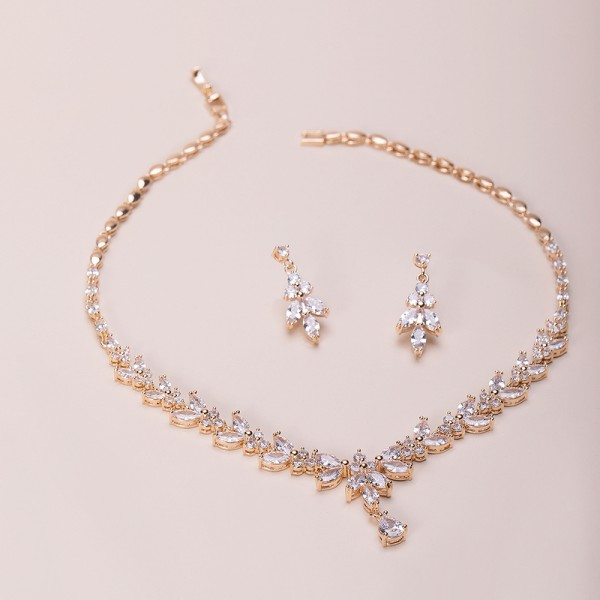 Ladies' Elegant Alloy With Irregular Cubic Zirconia Jewelry Sets