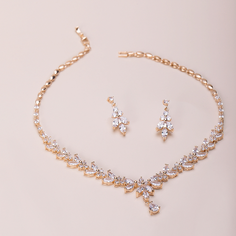 Ladies' Elegant Alloy With Irregular Cubic Zirconia Jewelry Sets